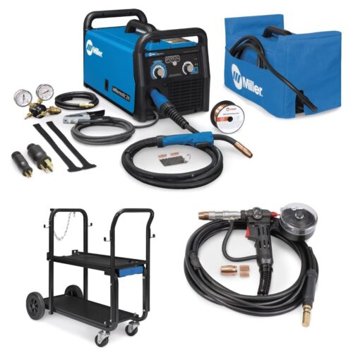 MILLER MILLERMATIC 211 MIG WELDER, SPOOLMATE 150, AND ACCESSORIES (907614)