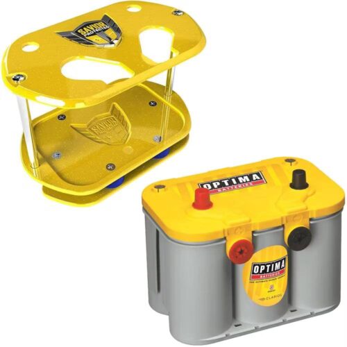 Optima 9014-045 12v Yellow Battery w/Savior SC-O34-Y Show Case