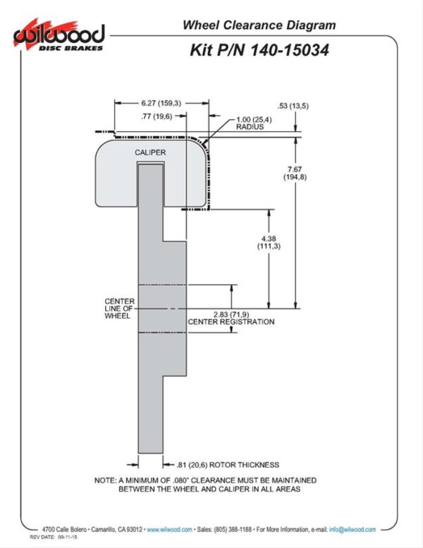 Wilwood Dynapro Radial-MC4 Rear Parking Brake Kits 140-15034-D - Image 2